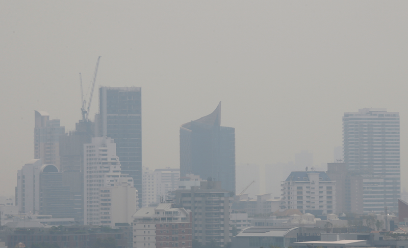 That’s how thick the smog is in Bangkok.